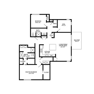 2 bed 2 bath floor plan