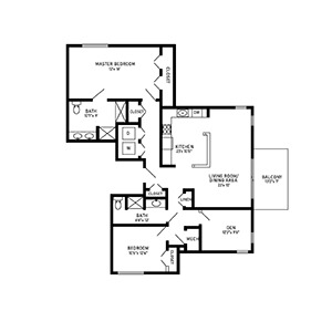 2 bed 2 bath floor plan