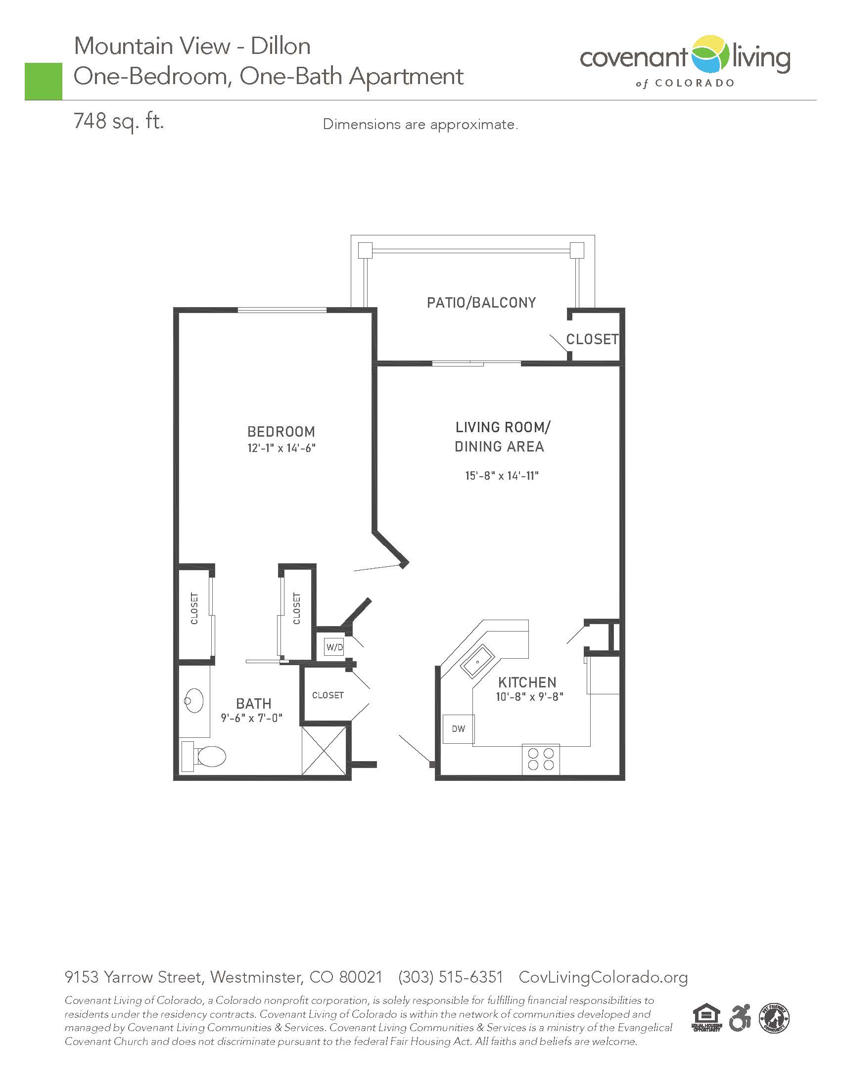 Dillon 1 bed floor plan