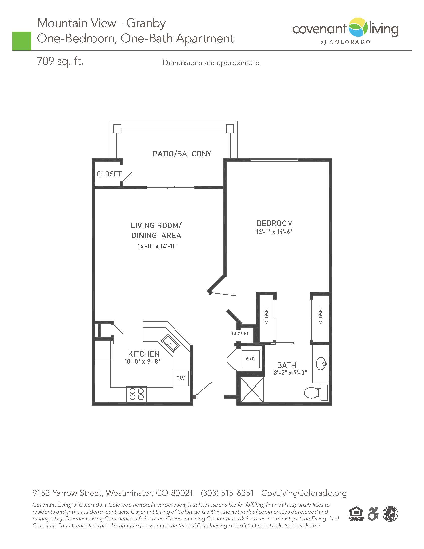 Granby 1 bed floor plan