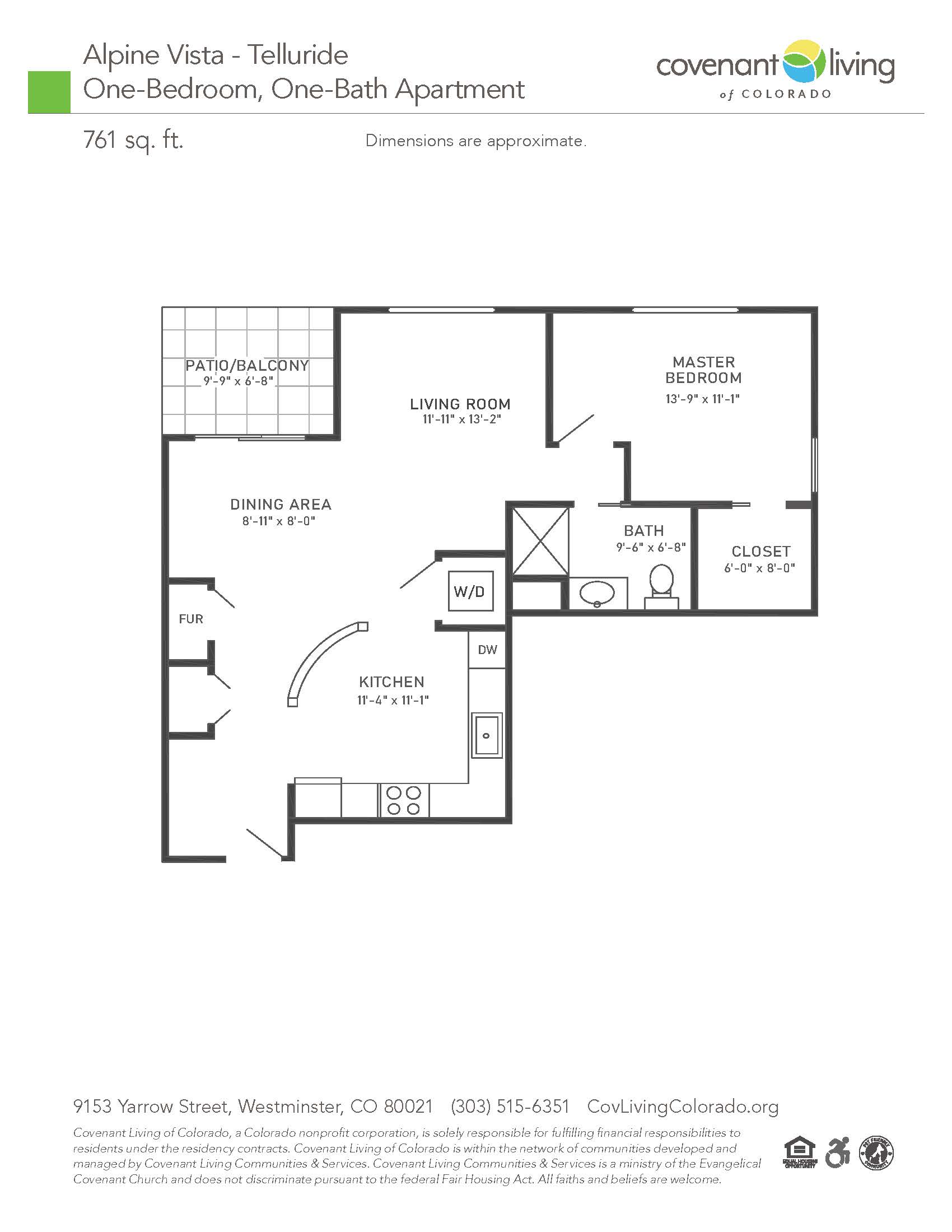 Residential 1 bed floor plan