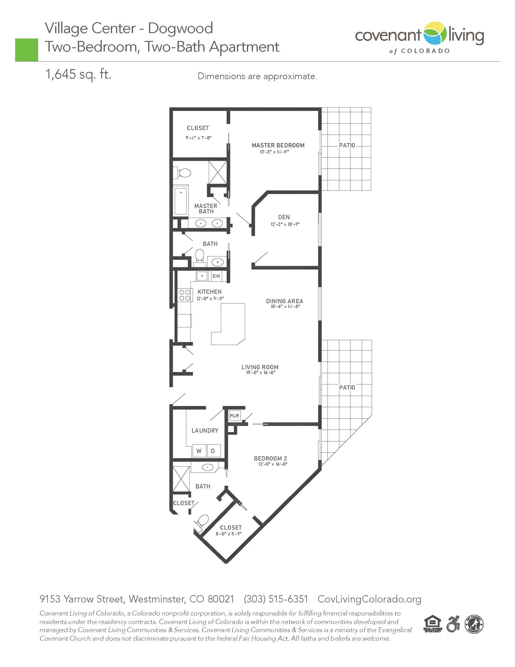 Dogwood 2 bed floor plan