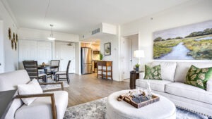 Interior living room and dining room of apartment