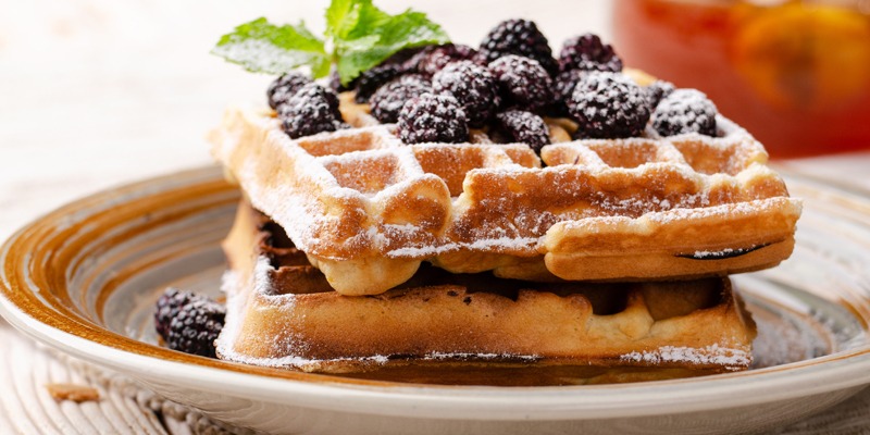 Waffles and blackberries