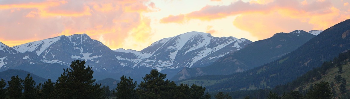 Mountains with sunset
